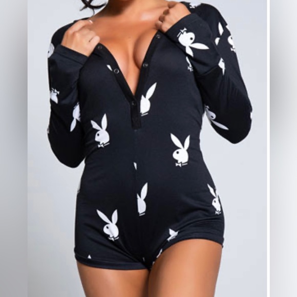 PLAYBOY Other - PLAYBOY ROMPER LOUNGE BLACK